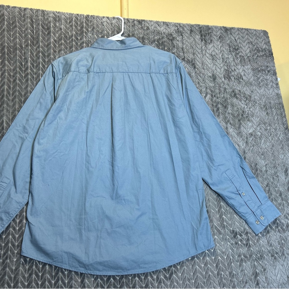 New Men’s Eddie Bauer Shirt Size Large Y2K Outdoors Blue Denim Cowboy Preppy - Picture 13 of 14